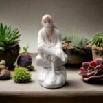 White marble handicraft Poly Resin Sai baba statue 6 inch idol for office temple and decorative items - Image 3