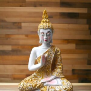 Pcs Gautam Buddha Resin Statue for Home Decor Big Size Idols Living Room Door Entrance Decoration Items Decorative Showpiece Figurine - 12 inch