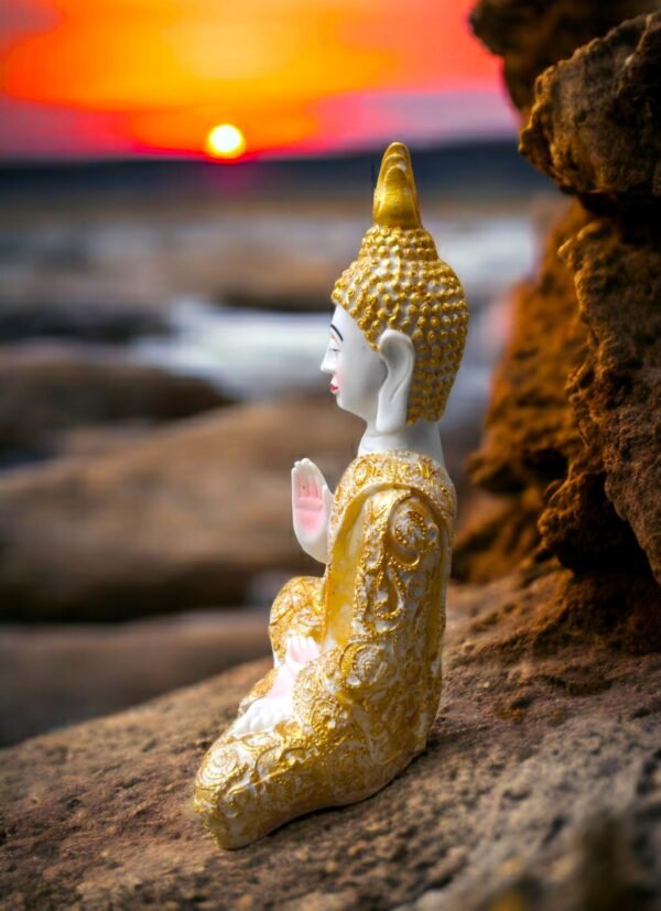 Pcs Gautam Buddha Resin Statue for Home Decor Big Size Idols Living Room Door Entrance Decoration Items Decorative Showpiece Figurine - 12 inch - Image 3