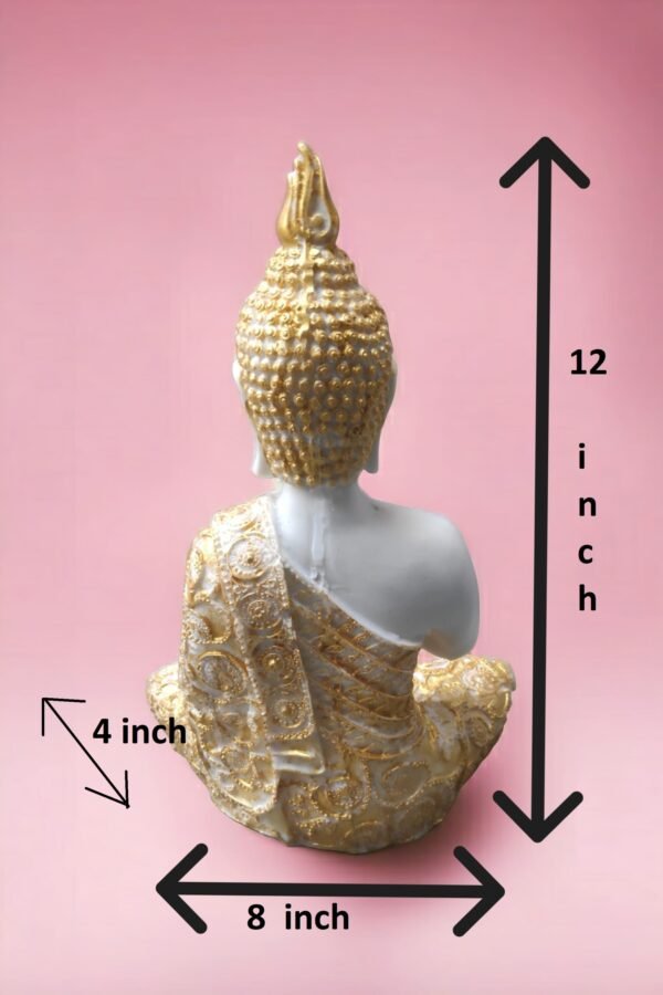 Pcs Gautam Buddha Resin Statue for Home Decor Big Size Idols Living Room Door Entrance Decoration Items Decorative Showpiece Figurine - 12 inch - Image 5