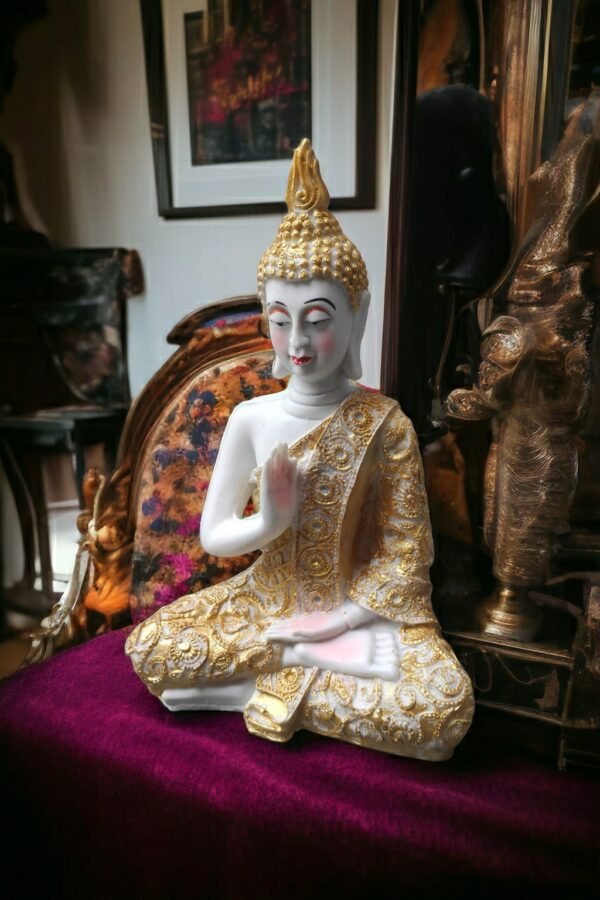 Pcs Gautam Buddha Resin Statue for Home Decor Big Size Idols Living Room Door Entrance Decoration Items Decorative Showpiece Figurine - 12 inch - Image 2