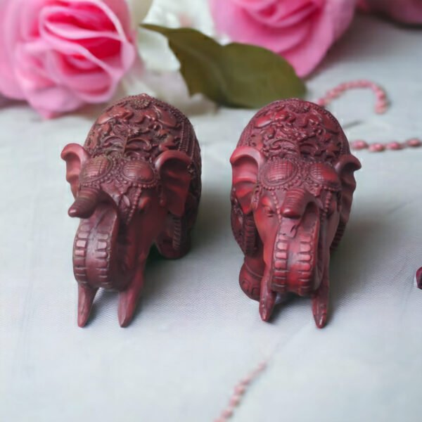 Pcs Premium Set of 2 Resin Elephant Statues, Animal Figurines Decorative Showpieces for Home Decor | Table & Gift Article,Animal Decorative Showpiece - 8x8 inch - Image 5