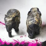 Pcs Premium Set of 2 Resin Elephant Statues, Animal Figurines Decorative Showpieces for Home Decor | Table & Gift Article,Animal Decorative Showpiece - 5x5 inch - Image 3