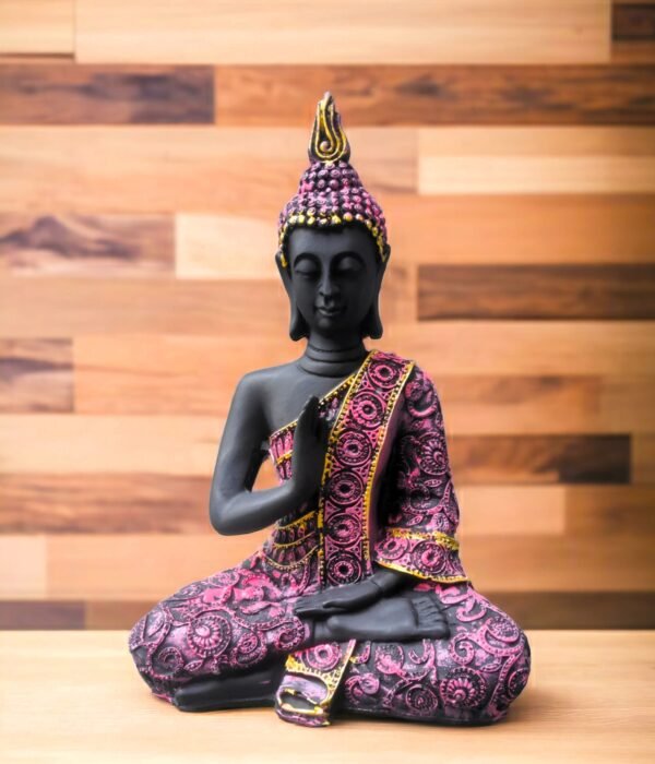 Pcs Gautam Buddha Resin Statue for Home Decor Big Size Idols Living Room Door Entrance Decoration Items Decorative Showpiece Figurine - 12 inchs