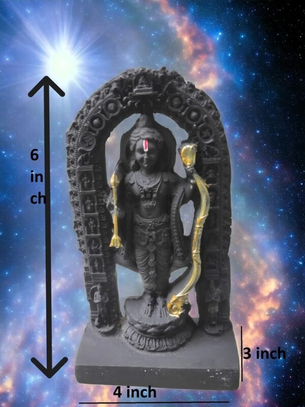 Pcs Polyresin Marble Dust Ram Ji for Pooja Room I Home Temple Decoration Items I God Idols I Home Temple Decoration Items (Size :: 6 x 4 Inch) - Image 2