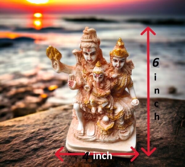Polyresin Marble Shiv Parivar for Pooja Room I Home Temple Decoration Items I God Idols I Home Temple Decoration Items (Size : 4 x 6 Inch) - Image 5