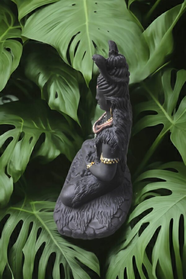 Pcs Black Lord Shiva Resin Statue for Home Decor Big Size idols Living Room Door Entrance Decoration Items Decorative Showpiece Figurine - 8 inch - Image 4