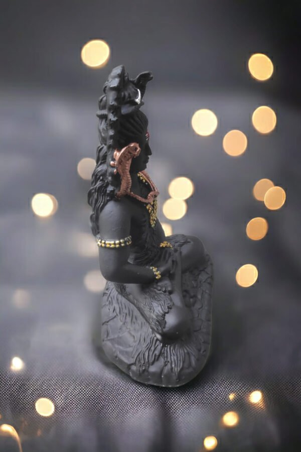 Pcs Black Lord Shiva Resin Statue for Home Decor Big Size idols Living Room Door Entrance Decoration Items Decorative Showpiece Figurine - 8 inch - Image 2