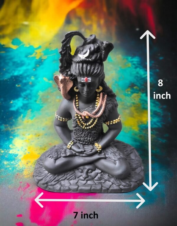 Pcs Black Lord Shiva Resin Statue for Home Decor Big Size idols Living Room Door Entrance Decoration Items Decorative Showpiece Figurine - 8 inch - Image 5