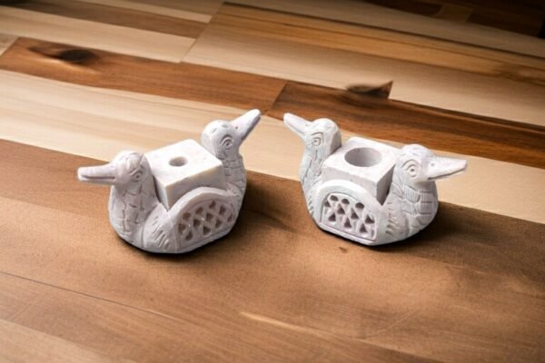 Pcs  Soapstone Gutka Small DUCK FACE Agarbatti Stand Incense Stick Burner for Pooja and Home Decor in PAIR-4 inch - Image 5