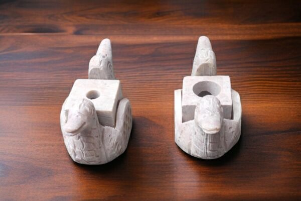 Pcs  Soapstone Gutka Small DUCK FACE Agarbatti Stand Incense Stick Burner for Pooja and Home Decor in PAIR-4 inch - Image 4