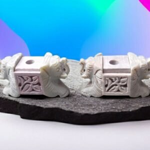 Pcs  Soapstone Gutka Small Elephant FACE Agarbatti Stand Incense Stick Burner for Pooja and Home Decor in PAIR-4 inch