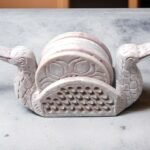 Pcs Soapstone marble coaster set in Duck Face Design ll Handmade Flower pattern Soapstone Tea and Coffee Coaster - Image 4
