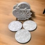 Pcs Soapstone marble coaster set in Peacock Face Design ll Handmade Flower pattern Soapstone Tea and Coffee Coaster - Image 5