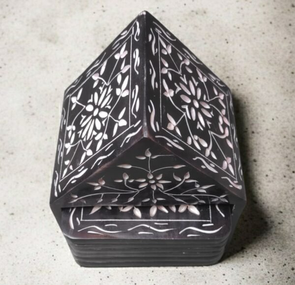 Handcraft Soapstone Coasters Set with Stand Perfect for Hot & Cold Drinks Dining, Cocktail & Coffee Table in Black Color - Image 3