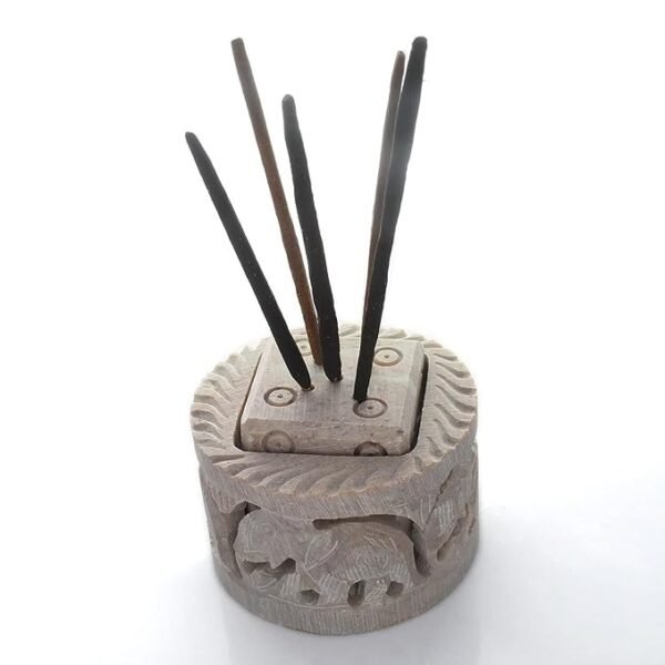White Marble Soapstone Gutka Small Square  Agarbatti Stand Incense Stick Burner for Pooja and Home Decor-3 inch pair - Image 3