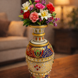 Pcs Handcrafted White Marble Decorative Vase 6 Inch | Marble Handicrafts Flower Vase for Home Decor